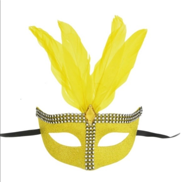 Other - YELLOW MARDI GRAS MASK NWT